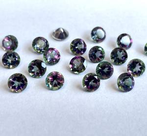 Topacio místico natural 7mm redondo facetado buena calidad-Topacio místico superior redondo facetado - Product Image 3