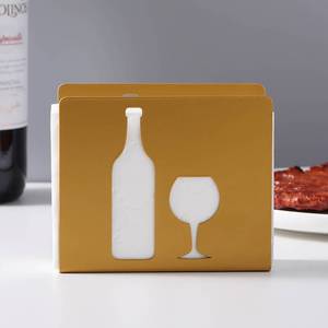 <b>Tissue</b> Dispenser Iron Art Western <b>Tissue</b> Dispenser Glass and Wine Bottle Design Napkin <b>Holder</b> Metal Napkin Rack for <b>Kitchen</b> - Product Image 2