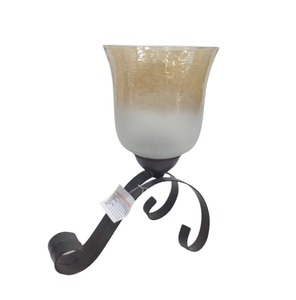 Soporte de pilar de vela de hierro y madera decorativo clásico soporte de vela de diseño clásico para decoración de Navidad hecho a mano - Product Image 4