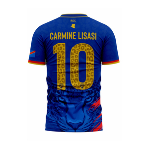 RDC National <b>Soccer</b> Jersey V Neck Short Sleeve Leopard Print Sublimated Design Adults Team Football Apparel Lightweight Jersey - Product Image 3