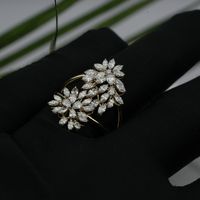 Anillo de Diamante de Lujo Cultivado en Laboratorio para Mujer, 130 Quilates, Color EF, Claridad VS1, Corte Marquesa y Pera, Oro, Oro Rosa, Plata, IGI, SGL, Moderno