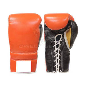 Custom Logo PU Leather Boxing <b>Lace</b> up <b>Gloves</b> for Training-Breathable Eco-friendly Full Finger Design - Product Image 2