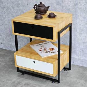 Commode moderne en bois d'hévéa avec 2 tiroirs 45x40x59cm TDG68033 - Product Image 2