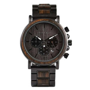 Antique Luxury <b>Men's</b> Quartz <b>Military</b> Wood <b>Watch</b> Water-Resistant Square Analog Dial with Plastic Band Packaged in a Box - Product Image 6