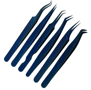 Pinzas para extensiones de pestañas de acero inoxidable, ventiladores prefabricados, puntas de fibra, fuente de alimentación Manual - Product Image 1