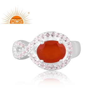 แหวนเรียงซ้อนพลอยบุษราคัมสีเงินชั้นดี925ทันสมัยล่าสุดผู้ผลิตเครื่องประดับตามสั่ง - Product Image 2