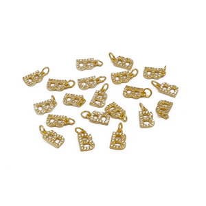 จี้ตัวอักษร B สีทองสุดหรูสร้อยคอพร้อมจี้อัญมณีประดับตัวอักษร18K ชุบด้วย CZ สำหรับเป็นของขวัญและอุปกรณ์เสริม - Product Image 3