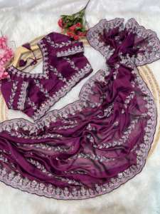 Meilleure qualité Saree Love à la mode dernière collection pur doux Rangoli soie Saree fil à broder travail fournisseur indien - Product Image 2