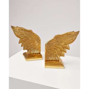 Serre-livres de luxe en laiton avec ailes réglables, parfaits pour une décoration élégante de bureau à domicile et une organisation de livres élégante - Product Image 1