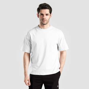 Sparta <b>Tee</b> <b>White</b> 100% Cotton 300 Grams Jersey Breathable Digital Print Solid Pattern Oversized Fitted Men's Half Sleeves T-Shirt - Product Image 2