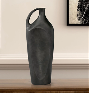 Handmade Coastal Rustic Farmhouse Metal Floor <b>Vase</b> Aged Patina Displaying Seasonal Florals Greenery Stems Weddings - Product Image 2