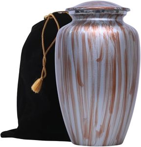 Modern Design Adult Metal Floral Cremation <b>Urn</b> Worldwide Supply Memorial Display for Home 7 Inch - Product Image 4