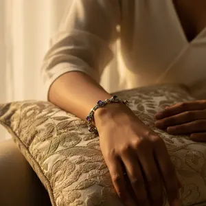 Pulsera de Plata 925 con Dijes de Moda y Piedra Azul para Regalo de Mujer - Product Image 3