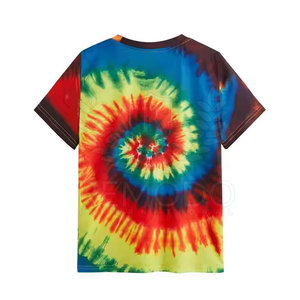 Camiseta informal Tie Dye para mujer, camiseta de manga corta de tela suave mezclada de algodón para trajes diarios - Product Image 2