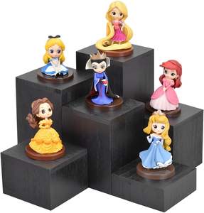 Soporte de exhibición de elevación alta de madera de Acacia pulida, forma de cubo multifunción para figuritas de joyería, carteles de pared artesanales de madera para el hogar - Product Image 6