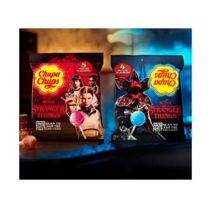 Vente en gros de sucettes Chupaa Chupss STRANGER THINGS 4 saveurs, sachet familial 120g chacun, en cartons de 72 unités - Product Image 3