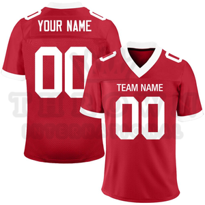 Maillots de football personnalisés en maille, vente chaude, OEM, nom/numéro d'équipe personnalisés, maillots de football à 2 côtés, uniformes de football américains - Product Image 1