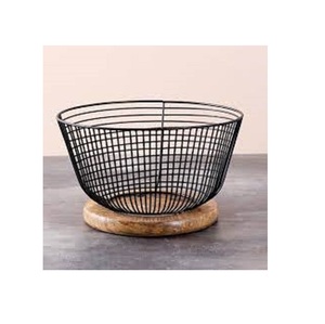 Wholesale Prices iron Round Storage <b>baskets</b> Kitchenware <b>wire</b> <b>basket</b> <b>Black</b> Color Kitchenware Usage - Product Image 6
