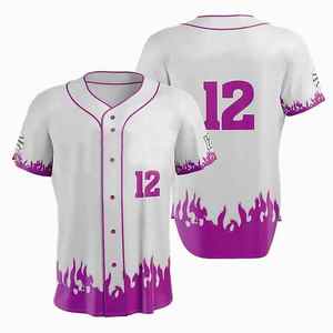 Chemises de baseball et de softball respirantes à séchage rapide 100% polyester Prêtes à être expédiées Couleur et design personnalisés Maillot de baseball - Product Image 3