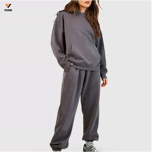 Chándal de gran tamaño para mujer, conjunto de 2 uds., chándal con estampado personalizado de lana de alta calidad, estilo pulóver, chándal de última moda para mujer - Product Image 3