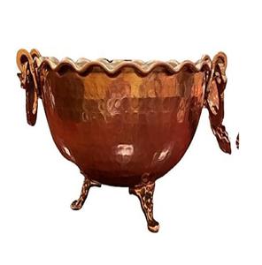 Bol design antique nouveauté bol en métal de couleur dorée plateau de service décoratif en feuille d'or en aluminium - Product Image 4