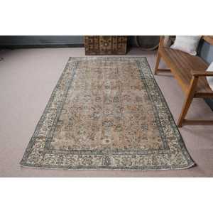 4.9x8 ft Turkish Area Rug, Vintage <b>Brown</b> Polka dot Rug - Product Image 3