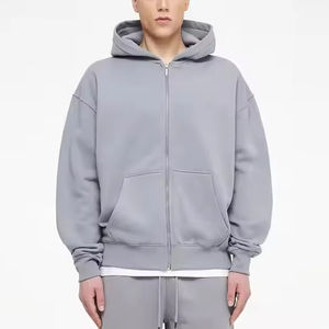 เสื้อฮู้ดมีซิปสำหรับผู้ชายเสื้อผ้าแฟชั่นระดับพรีเมี่ยมมาใหม่สไตล์สตรีทแวร์ระบายอากาศได้ดีวัสดุผ้าฝ้าย100% คุณภาพสูง - Product Image 6