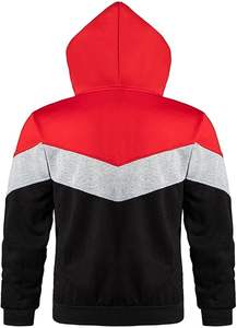 Sweat à capuche à manches longues pour hommes, sweat-shirt britannique avec poche, patchwork de blocs de couleurs brodés, polaire teinte unie pour l'hiver - Product Image 4