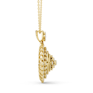 Colgante Étnico de Diamante Cultivado en Laboratorio con Corte Brillante, Chapado en Oro Amarillo de 18K, Fabricación Profesional, para Fiestas - Product Image 3