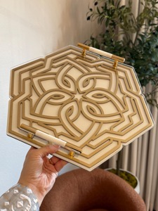 Bandeja de diseñador de madera con base de vidrio, uso multiusos para servir la decoración, organizar el tocador Iftar y la elegante pantalla de mesa - Product Image 6