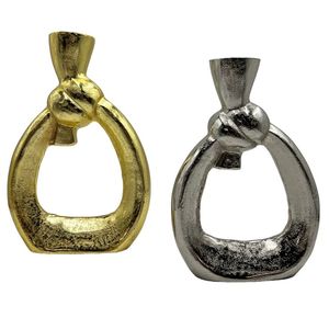 Juego de 2 jarrones de flores de diseño moderno de aluminio chapado en oro, uso decorativo de mesa personalizado, jarrones de Metal de la mejor calidad para boda - Product Image 1