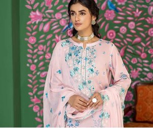 Vestido con cuello bordado, talla personalizada, nuevo, elegante, indio, paquistaní, listo para usar - Product Image 3