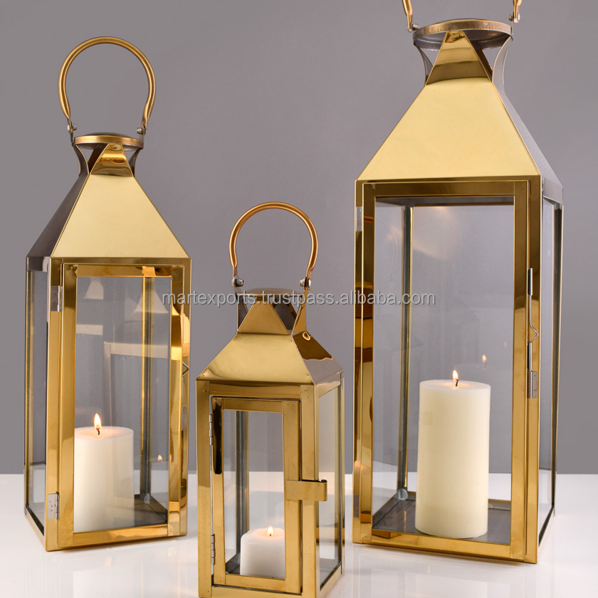 Linternas colgantes decorativas de diseño clásico, lámparas de metal y soporte para velas para decoración de lujo para el hogar y la boda