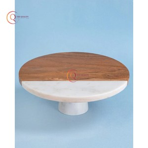 Recién llegado, soporte de pastel de mármol y madera de forma redonda para cocina, decoración de flores de calidad Premium para soporte de pastel de cena romántica - Product Image 3