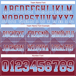 Camiseta de fútbol americano Premium de alta calidad con elegante degradado azul claro y granate logotipo personalizado manga corta-forma cuadrada - Product Image 3