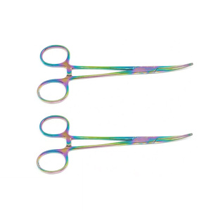 2 pinces hémostatiques Kelly Premium 5.5 "courbées avec poignée de verrouillage Rainbow Surgical - Product Image 3