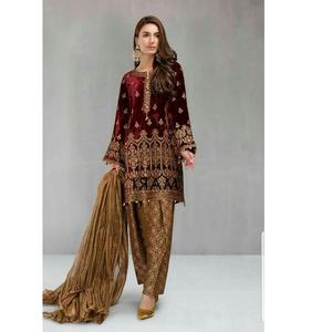 Nouvelle robe pakistanaise costume ethnique en soie robe de créateur droite Salwar Kameez du Pakistan et de l'Inde WS INTERNATIONAL - Product Image 2