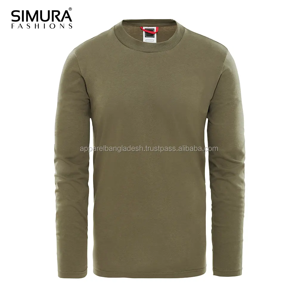Long Sleeve Drop Shoulder Online 2023 New Stylish Trendy OEM Custom Solid Color 100% Cotton / Polyester Full Men's T-Shirts