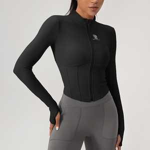 Chaqueta de mujer de secado rápido protección solar abrigo deportivo señoras apretado Yoga desgaste correr Fitness chaqueta Mujer - Product Image 5