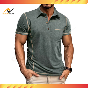 Camiseta de Verano Informal de Manga Corta con Bolsillo, Estampada, de Gran Tamaño, 100% Algodón, Antiarrugas, Color Personalizado para Hombre - Product Image 3