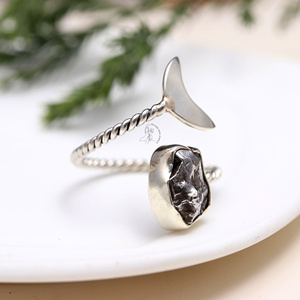 Anillo de Meteorito Natural Campo del Cielo, Joyería de Moda, Plata de Ley 925, Anillo de Diseño, Suministro de Joyería de la India - Product Image 2