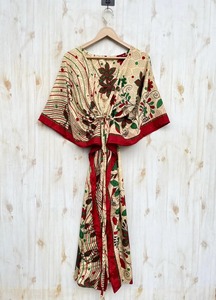 Caftan élégant et écologique en poly soie pour les femmes, longue couverture de plage, tenue de vacances bohème, style décontracté, vêtements de villégiature - Product Image 5