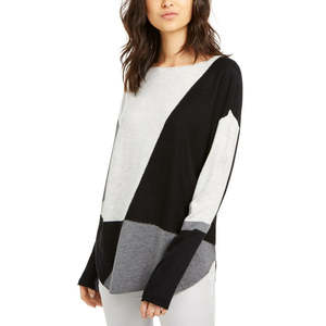 INC International Concepts Maglione color block grigio da donna taglia grande - Product Image 1