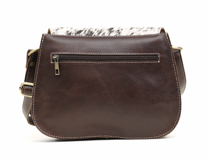 Bolso bandolera de cuero con pelo, hecho a mano, con cuero genuino y herrajes antiguos con acabado cepillado, diseño premium, al por mayor - Product Image 3