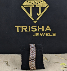 Reloj de diamantes de moissanita de lujo con esfera y pulsera de acero inoxidable en tono oro rosa - Product Image 4