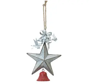 Décoration de maison métal ornements suspendus de Noël argent arbre de Noël suspendus accessoires de décoration pour la maison x mas nouvel an fête - Product Image 1