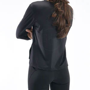 Camisetas de gimnasio de algodón de alta calidad superventas para mujer, talla XL, logotipo personalizado impreso, antibolitas, suministro ecológico al por mayor - Product Image 4