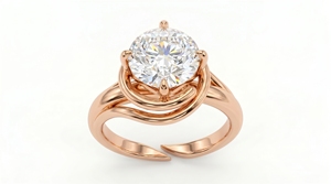 Anillo de Compromiso de Diamantes de Corte Brillante Redondo para Mujer, Estilo Clásico, Diamantes Cultivados en Laboratorio - Product Image 3