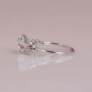 Anillo de propuesta de diseño Floral de moda 14KT chapado en oro sólido con corte redondo diamante cultivado en laboratorio IGI certificado anillo de lujo para mujer - Product Image 2