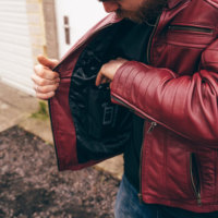 Jaket Kulit Pria Motif Kotak-kotak untuk Musim Gugur dan Musim Dingin, Ukuran 5XL, Model Zipper, Kerah Tegak, Lengan Panjang, HIGH STREET, Bernapas, Tahan Angin